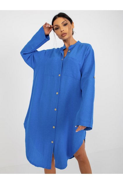 Dámske modre šaty košeľové kód produktu 15- TemU - 1-TW-SK-BE-199D.85P