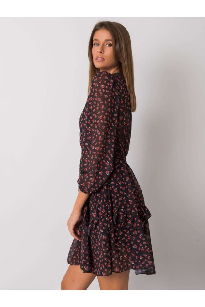 Dámske čierno-červene šaty s podtlačeným vzorom kód produktu TW-SK-BI-0928-2.23