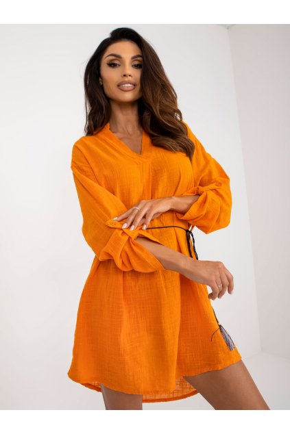 Dámske pomarančove šaty na bežný deň kód produktu 15- TemU - 1-TW-SK-BI-2021977.00