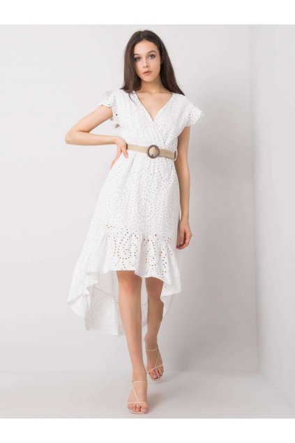 Dámske biele šaty s volánom kód produktu 15- TemU - 1-TW-SK-BI-25482.20