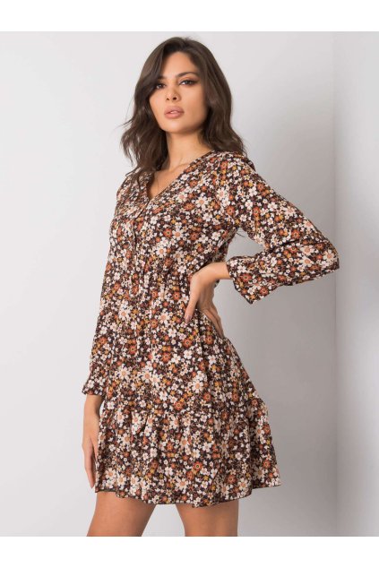 Dámske čierno-žlte šaty s podtlačeným vzorom kód produktu TW-SK-BI-25624.20P