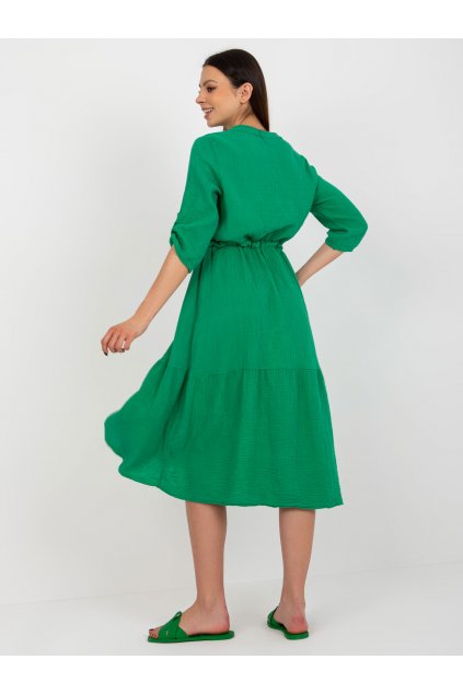 Dámske zelene šaty s volánom kód produktu 15- TemU - 1-TW-SK-BI-5829.11X