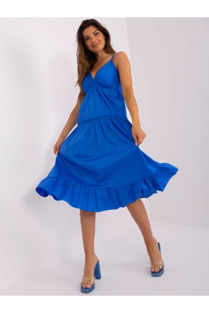 Dámske tmavo-modre šaty s volánom kód produktu 15- TemU - 1-TW-SK-BI-7220.29X