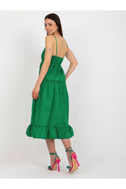 Dámske zelene šaty s volánom kód produktu 15- TemU - 1-TW-SK-BI-7220.29X