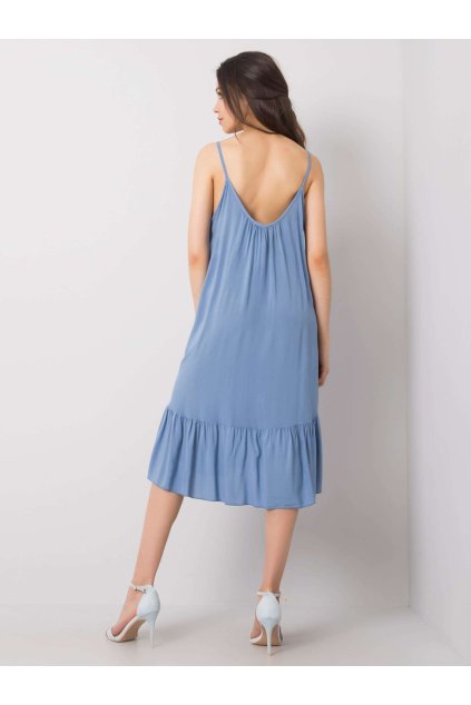 Dámske tmavo-modre šaty s volánom kód produktu TW-SK-BI-81961.98