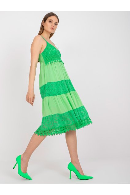 Dámske zelene šaty letne kód produktu TW-SK-BI-82345.19P