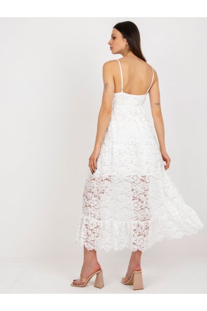 Dámske biele šaty s volánom kód produktu 15- TemU - 1-TW-SK-BI-8247.62P