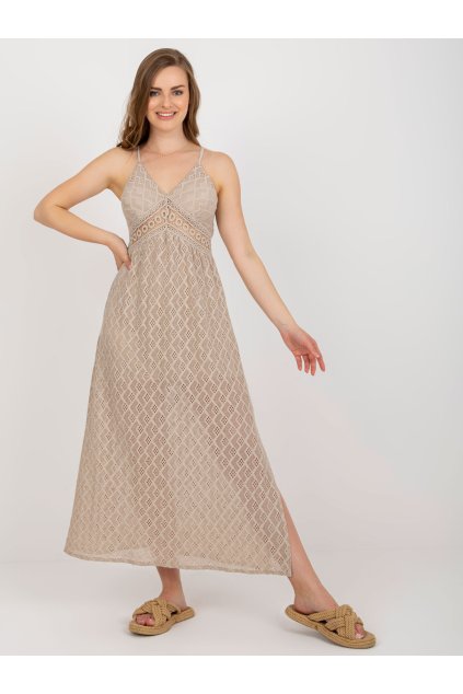 Dámske béžove šaty letne kód produktu TW-SK-BI-8676.22