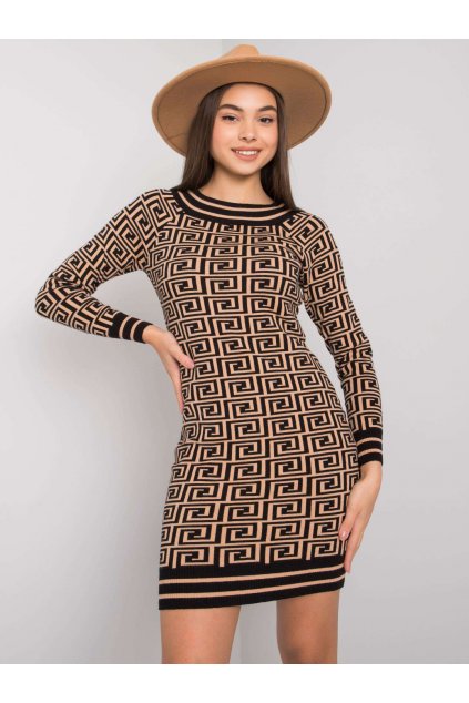 Dámske hnede camel šaty pletene dizajnove kód produktu 15- TemU - 1-TW-SK-BI-ZS5218.50