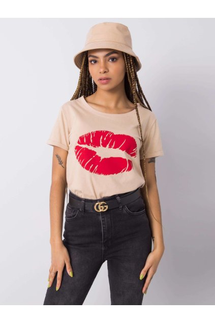 Dámske s podtlačou farba béžová kód TW-TS-BL-001.99 (Farba Béžová, Veľkosť S)