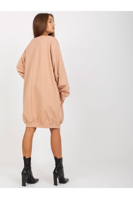 Dámska tmavo-béžová športová mikina dlha VI-BL-3113.73P (Farba Tmavo-béžová, Veľkosť ONE SIZE)