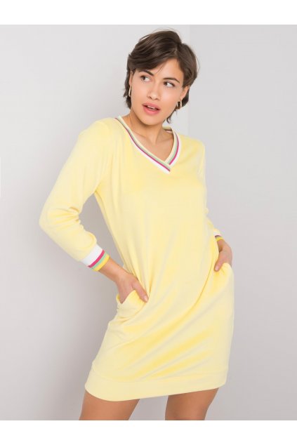 Dámske žlte šaty na bežný deň kód produktu 15- TemU - 1-WN-SK-001.09