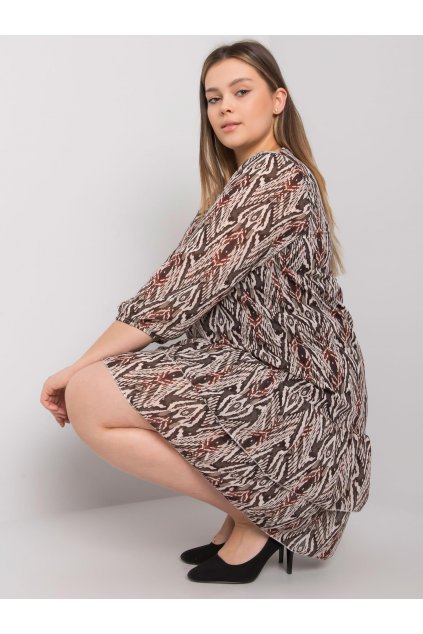 Dámske bielo-čierne šaty plus size kód produktu 15- TemU - 1-WN-SK-2311-1.34