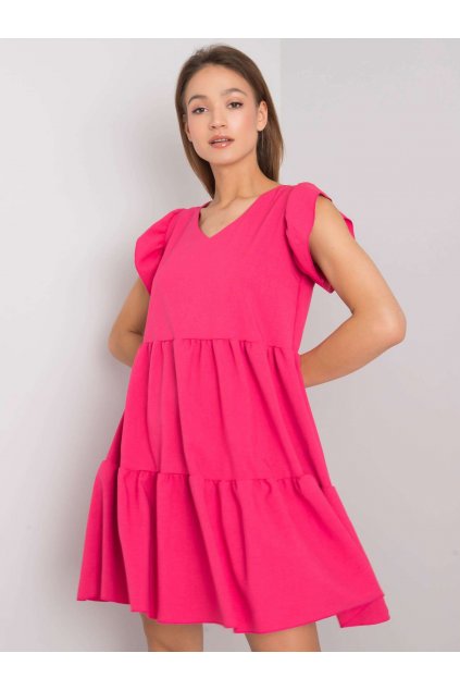Dámske tmavo-ružove šaty s volánom kód produktu 15- TemU - 1-WN-SK-704.83