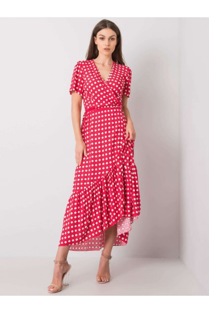 Dámske červene šaty s volánom kód produktu 15- TemU - 1-YP-SK-awd5679.90P