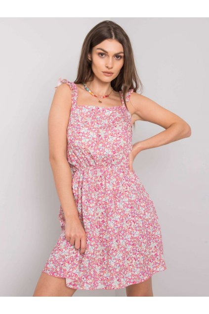 Dámske ružove šaty s podtlačeným vzorom kód produktu 15- TemU - 1-YP-SK-wwd3472.88P