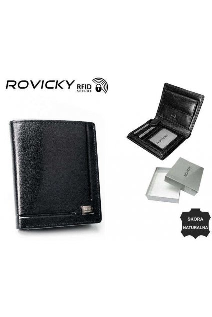 Pánska čierna peňaženka [DH] PC-102-BAR BLACK RFI
