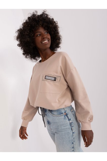 Dámska blúzka over size béžová RV-BZ-8156.85