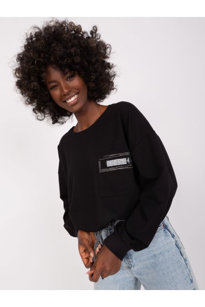 Dámska blúzka over size čierna RV-BZ-8156.85