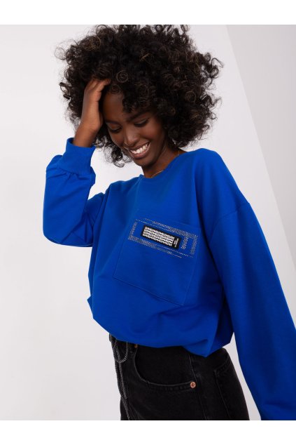 Dámska blúzka over size kobaltovo-modrá RV-BZ-8156.85