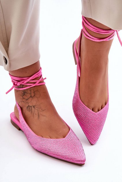 Dámske balerínky  ružové kód obuvi 6140 PINK