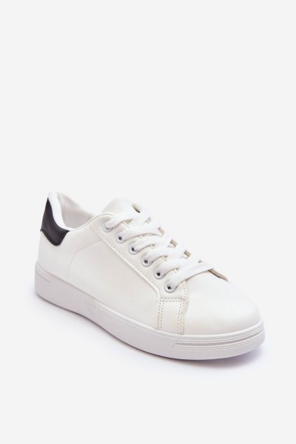 Dámske biele tenisky na platforme z eko kože kód obuvi TE- CCC -01-999-65 WHITE/BLACK : Naše topky dnes