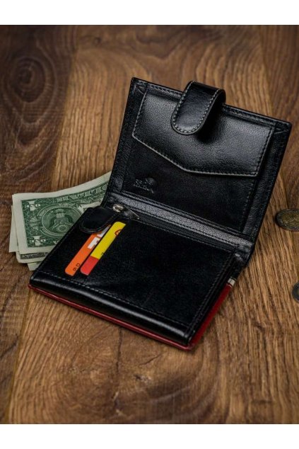 Pánska čierna peňaženka 326L-RBA-D BLACK-RED