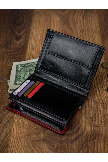 Pánska čierna peňaženka [DH] 331-RBA-D BLACK-RED