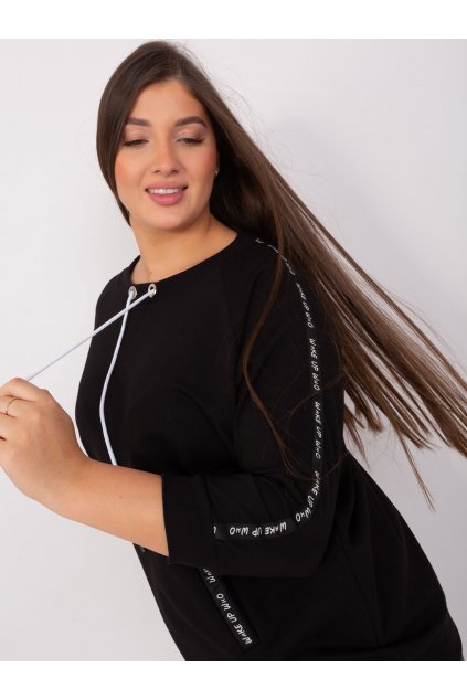 Dámska čierna športová mikina plus size RV-BL-8205.63