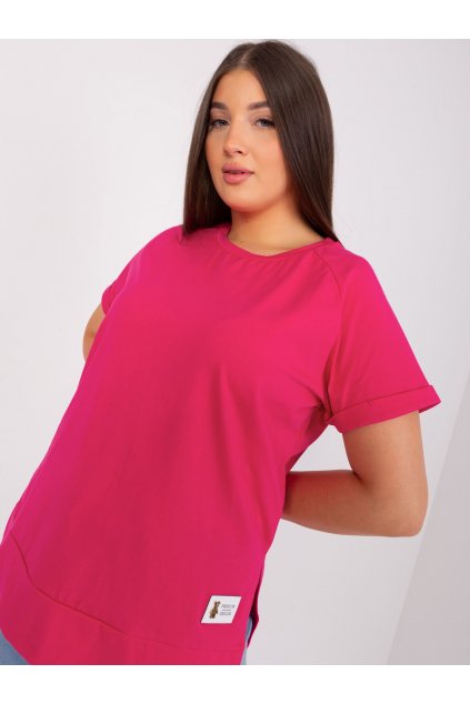 Dámska blúzka plus size fuksiovo-ružová RV-BZ-8928.89P