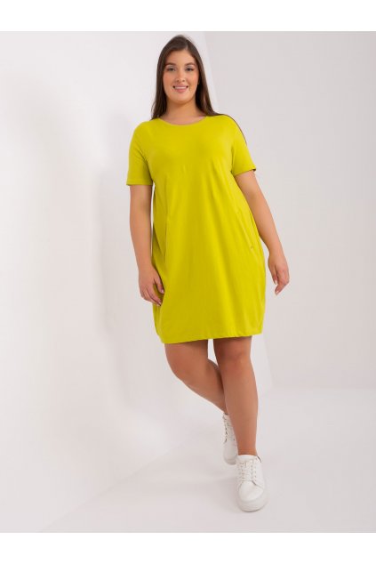 Dámske limetkove-zelene šaty plus size kód produktu 15- TemU - 1-RV-SK-8768.17P