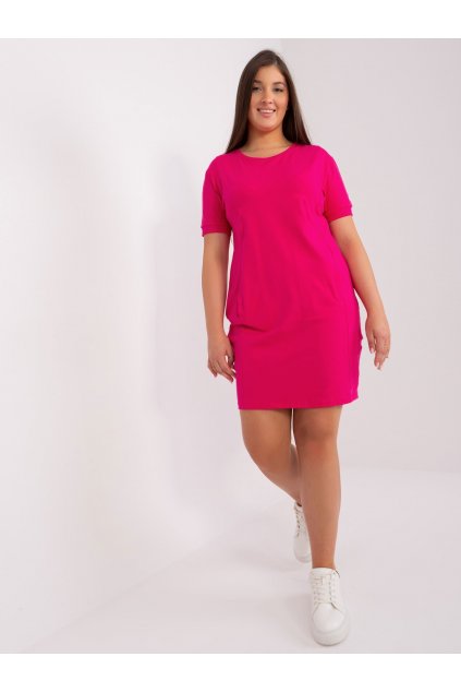 Dámske fuksiovo-ružove šaty plus size kód produktu 15- TemU - 1-RV-SK-8899.14P