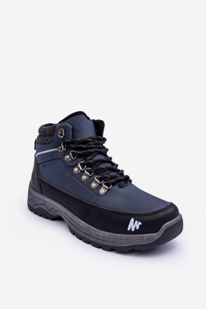 Pánske topánky na zimu  tmavo modré kód obuvi HB34 BLACK