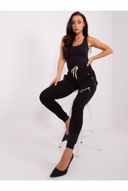 Moderné dámske bavlnené tepláky s elastanom, kód RV-DR-8544.14P