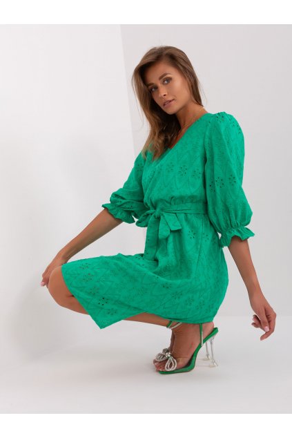 Dámske zelene šaty na bežný deň kód produktu 15- TemU - 1-LK-SK-509382.73P