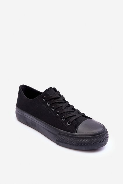 Dámske čierne tenisky na platforme z textilu kód obuvi TE- CCC -01-A307 ALL BLACK : Naše topky dnes