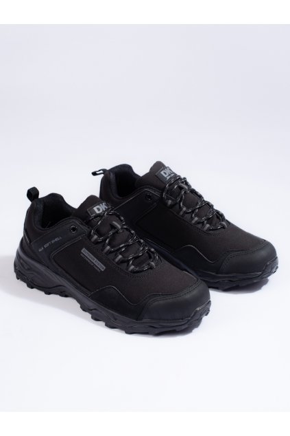 Čierne pánske trekingové topánky bez opätku podpätku Dk kod 1100B-M