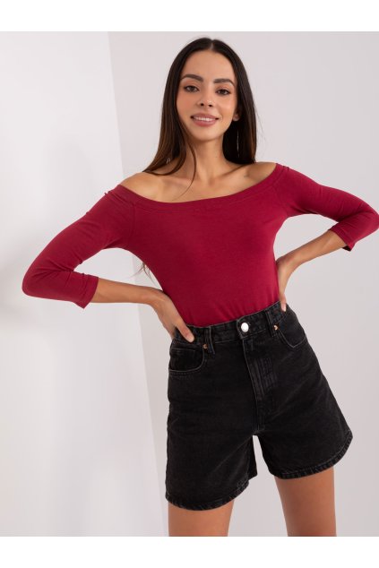 Dámska blúzka španielského strihu bordová RV-BZ-4692.11