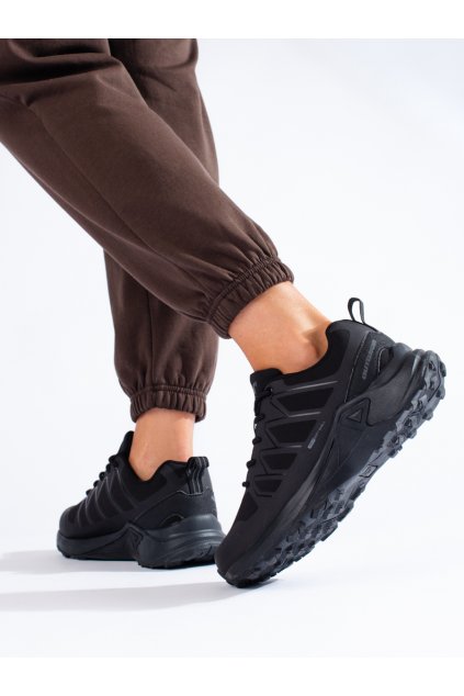 Čierne dámske trekingové topánky bez opätku podpätku Dk kod CCC -1- 11122B