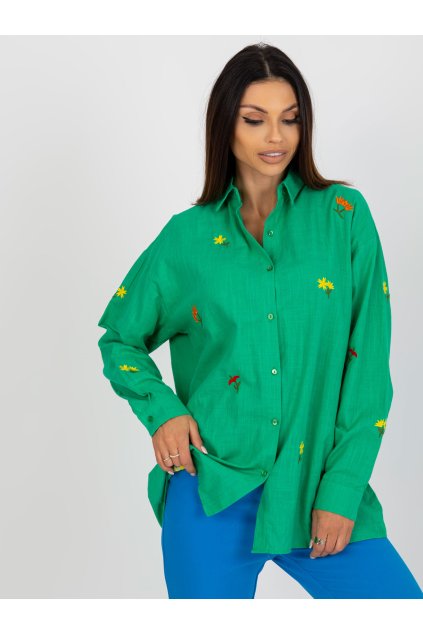 Dámske Košeľa farba Zelená kód TO-KS-7121.08P