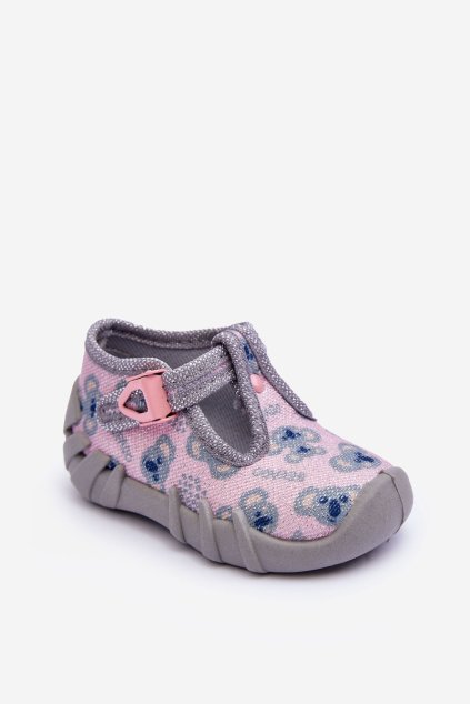 Detské šľapky farba ružová kód obuvi 110P474 GREY/PINK