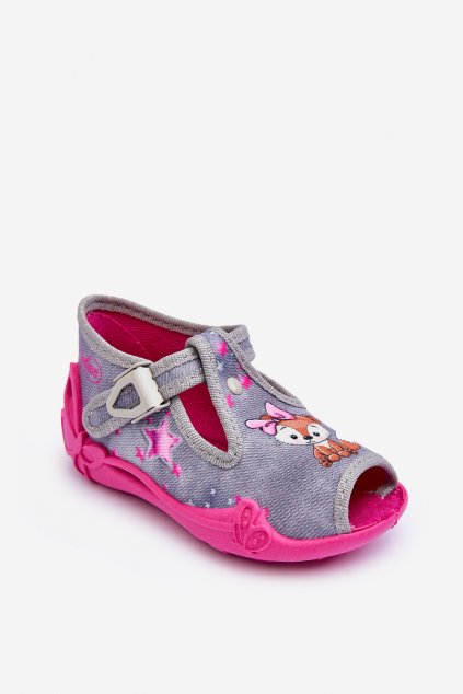 Detské šľapky  ružové kód obuvi 213P137 GREY/PINK