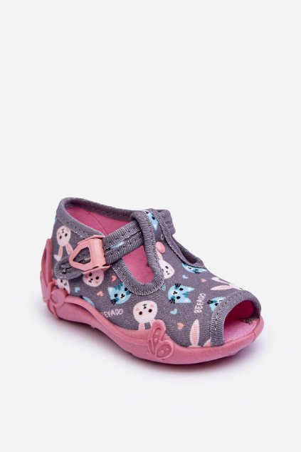 Detské šľapky farba ružová kód obuvi 213P139 GREY