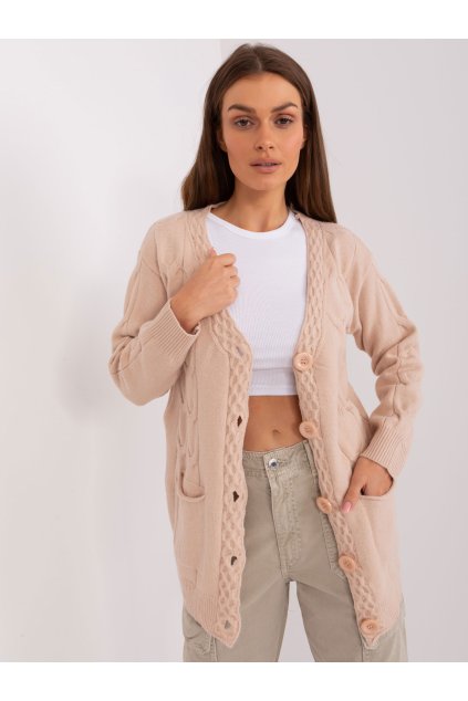 Dámsky sveter farba Béžová kód AT-SW-2241.36P (Farba Béžová, Veľkosť ONE SIZE)