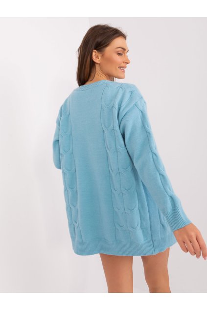 Dámsky sveter farba Svetlo-modrá kód AT-SW-2241.36P (Farba Svetlo-modrá, Veľkosť ONE SIZE)