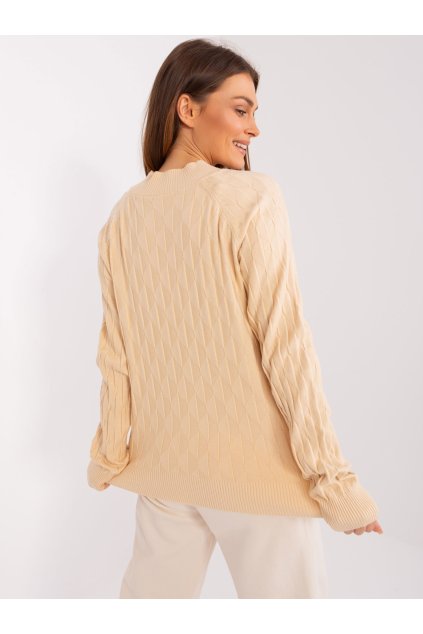 Dámsky sveter farba Béžová kód AT-SW-2326.37X (Farba Béžová, Veľkosť ONE SIZE)