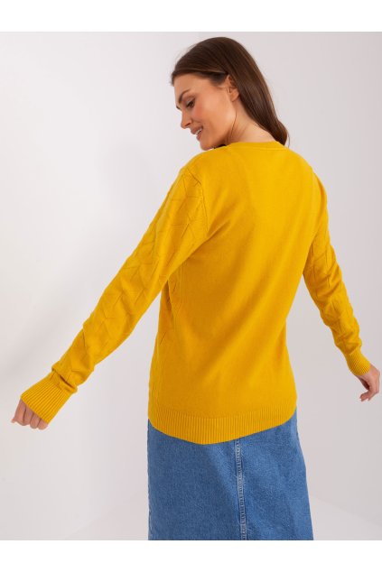 Dámsky sveter farba Tmavo-žltá kód AT-SW-232901.25X (Farba Tmavo-žltá, Veľkosť ONE SIZE)