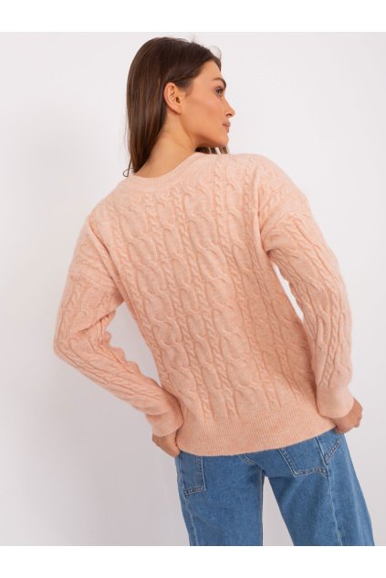 Dámsky sveter farba Broskyňová kód AT-SW-2335-1.68P (Farba Broskyňová, Veľkosť ONE SIZE)