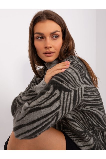 Dámsky sveter farba Khaki kód AT-SW-2357.96 (Farba Khaki, Veľkosť ONE SIZE)