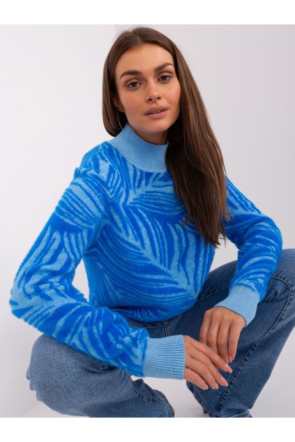 Dámsky sveter farba Modrá kód AT-SW-2357.96 (Farba Modrá, Veľkosť ONE SIZE)